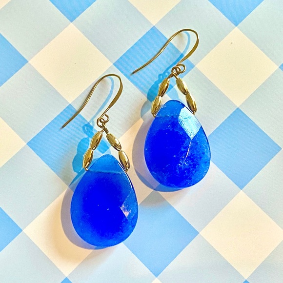HP 12/29 🎉 Blue Stone Teardrop Earrings - Picture 2 of 3